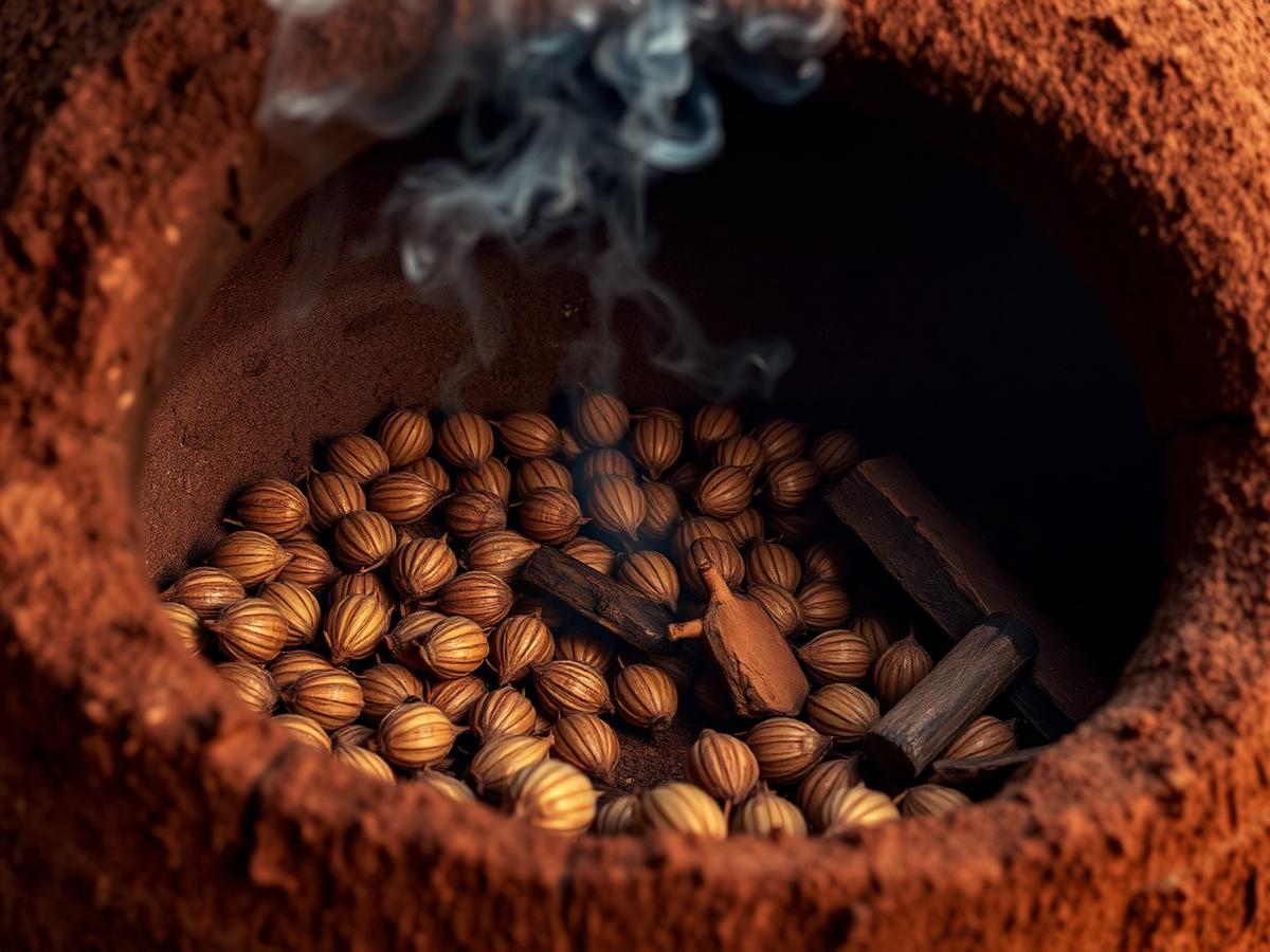 Horno cónico de tierra en un palenque oaxaqueño
